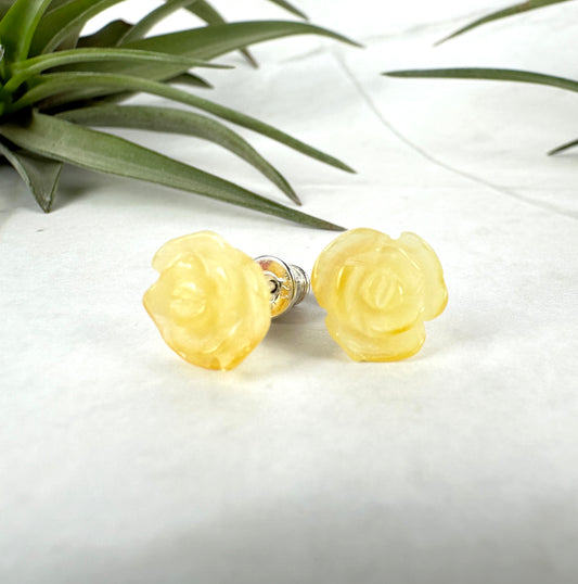 Bernstein Ohrringe Rosen 15BR