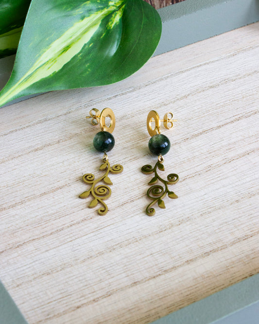 Ohrstecker Floral | Lepidolith | Gold | Edelstahl | OS051