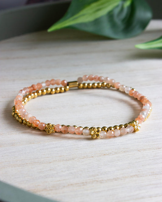 Layering Armband | Sonnenstein | Gold | Edelstahl | AE108