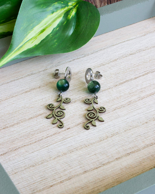 Ohrstecker Floral | Lepidolith | Silber | Edelstahl | OS052