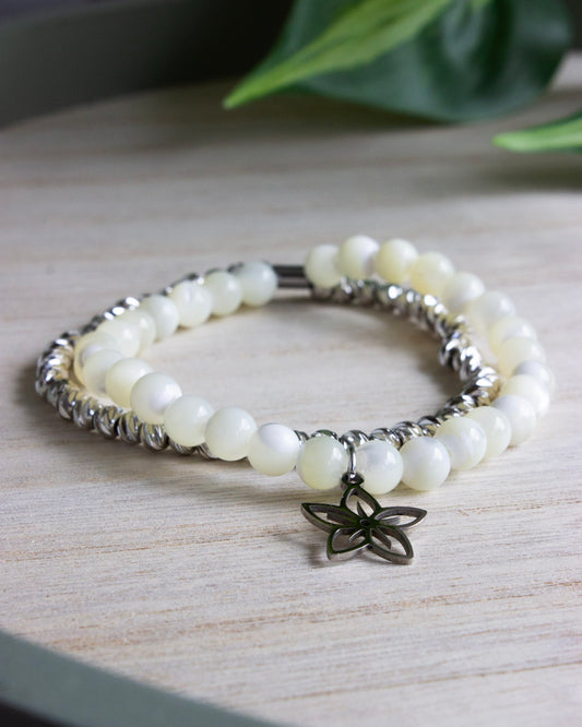 Layering Armband | Perlmutt | Silber | Edelstahl | AE110