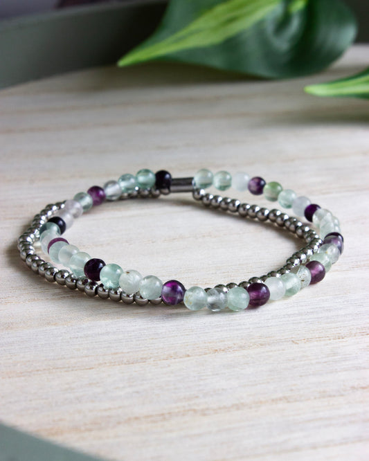Layering Armband | Fluorit | Silber | Edelstahl | AE109