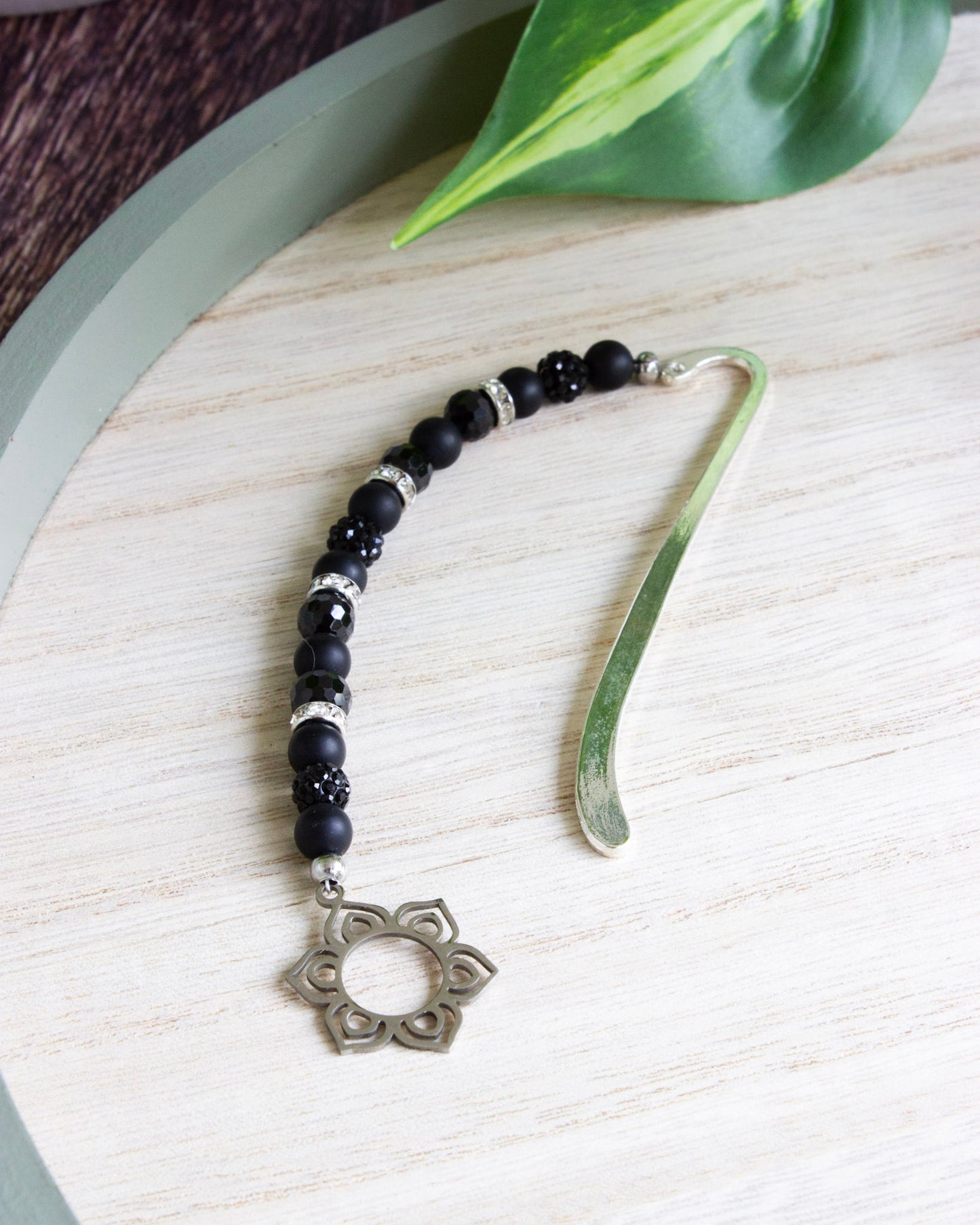 Lesezeichen mit Perlen | Turmalin | LP003