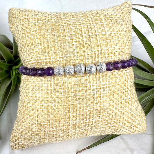 Kristallarmband Amethyst Silber (AE032)