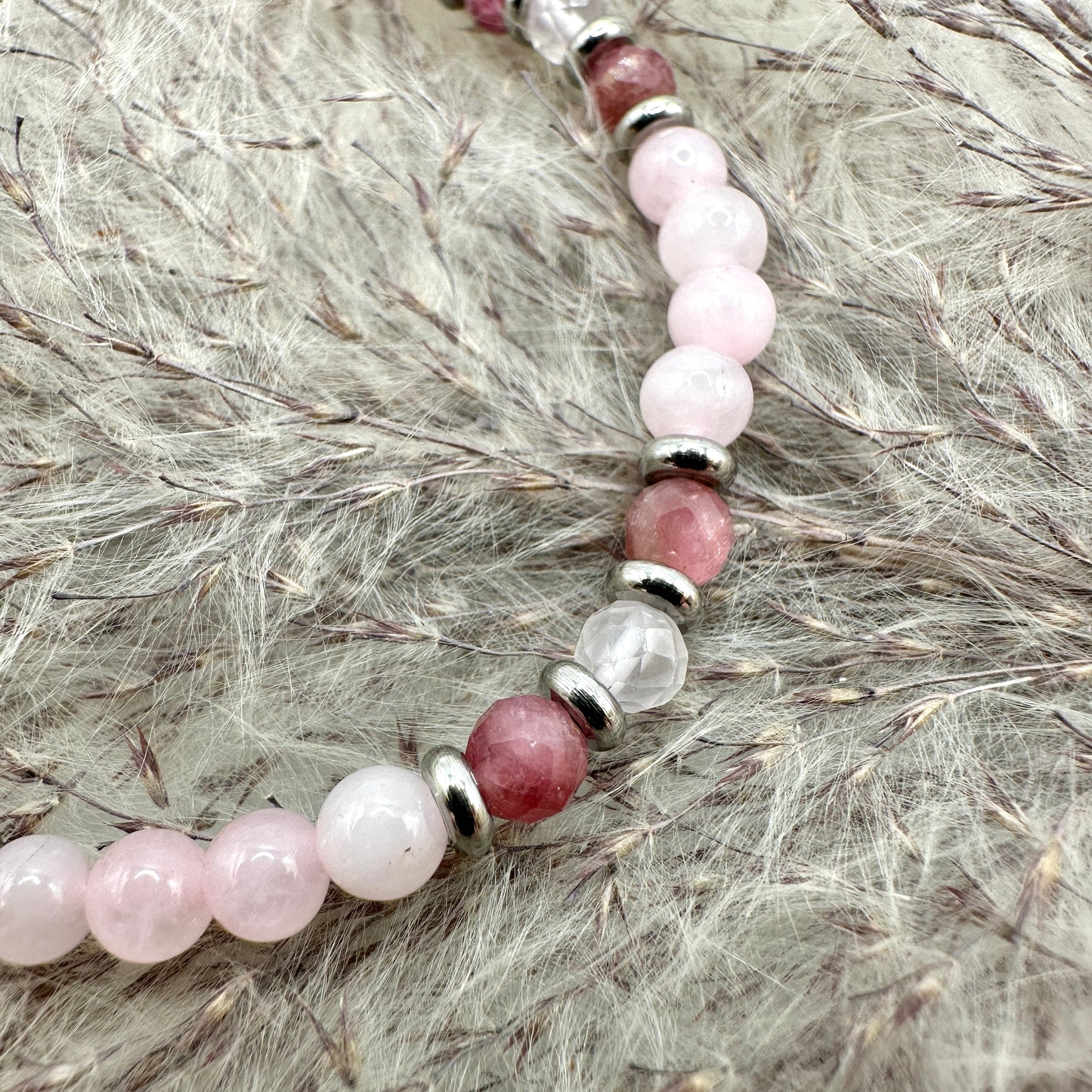 Armband Rosenquarz/Turmalin (AE045)