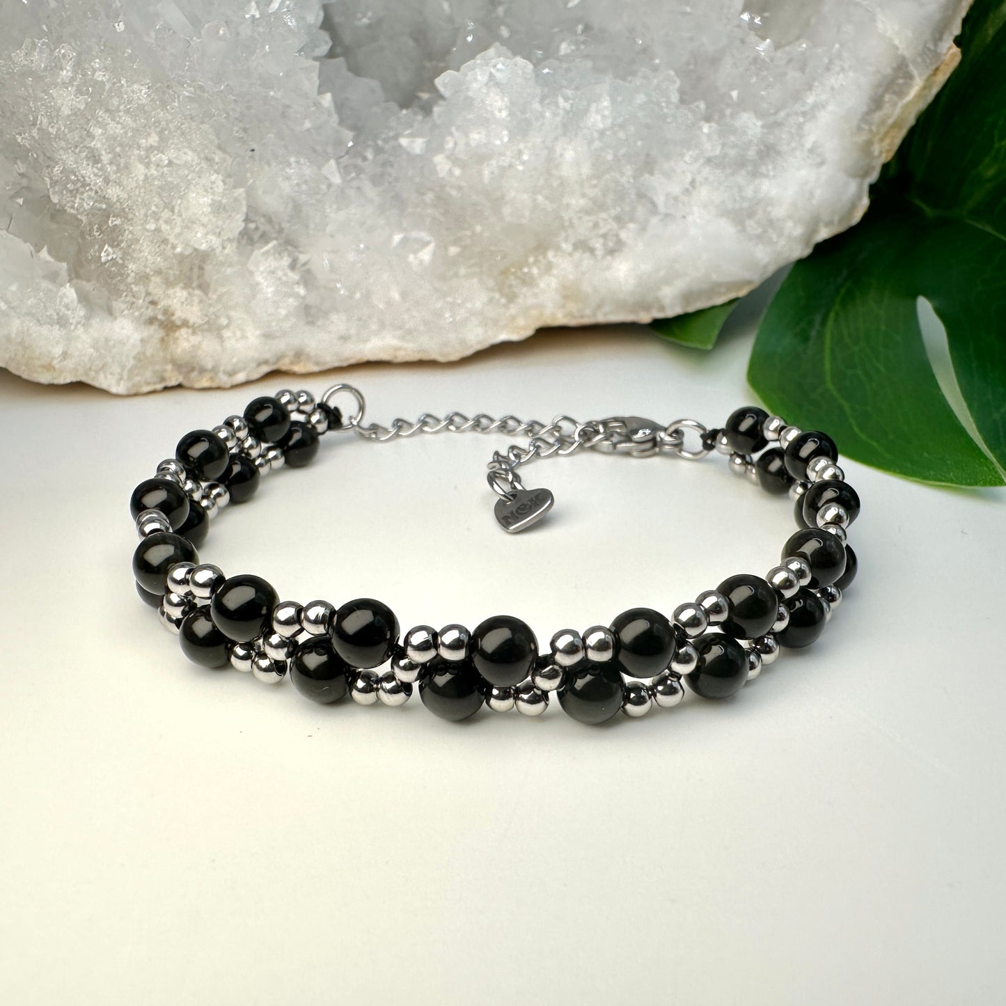 Beaded Armband Obsidian (AV013)