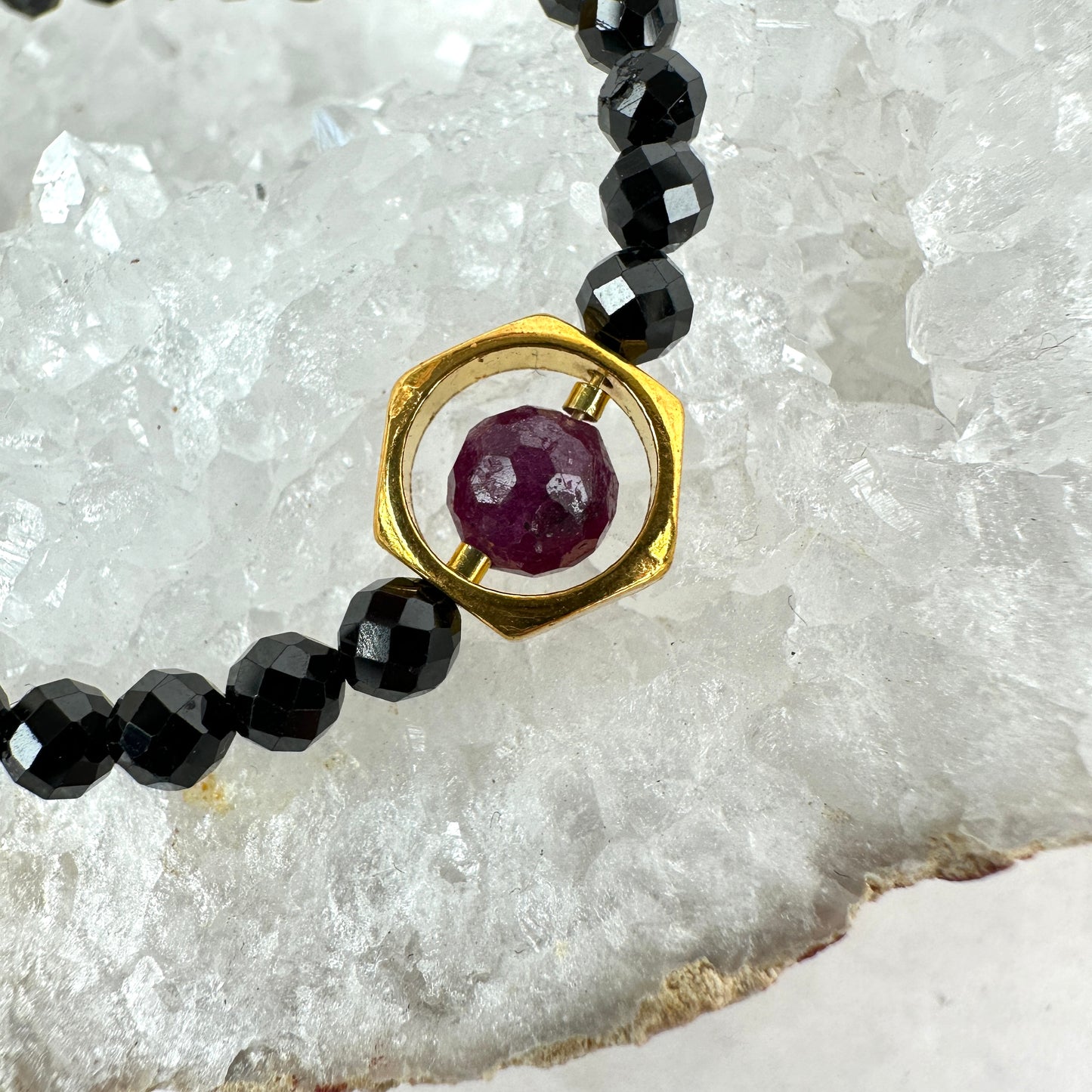 Kristallarmband "Gold Ruby" (AV004)