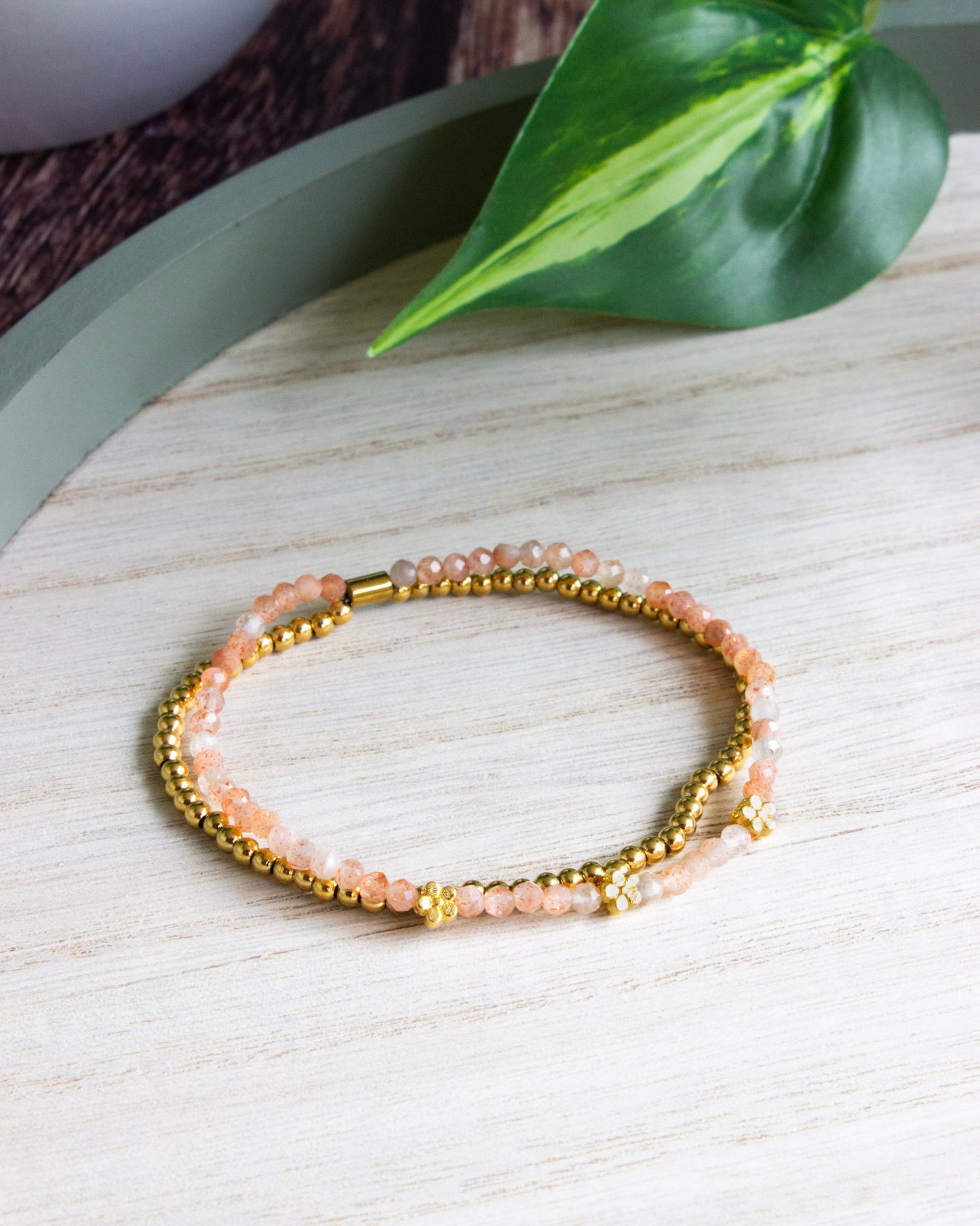 Layering Armband | Sonnenstein | Gold | Edelstahl | AE108