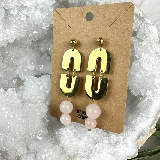 Ohrstecker Rosenquarz (OS005)