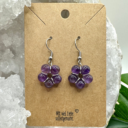 Ohrhänger Perlenblume Amethyst (OS017)