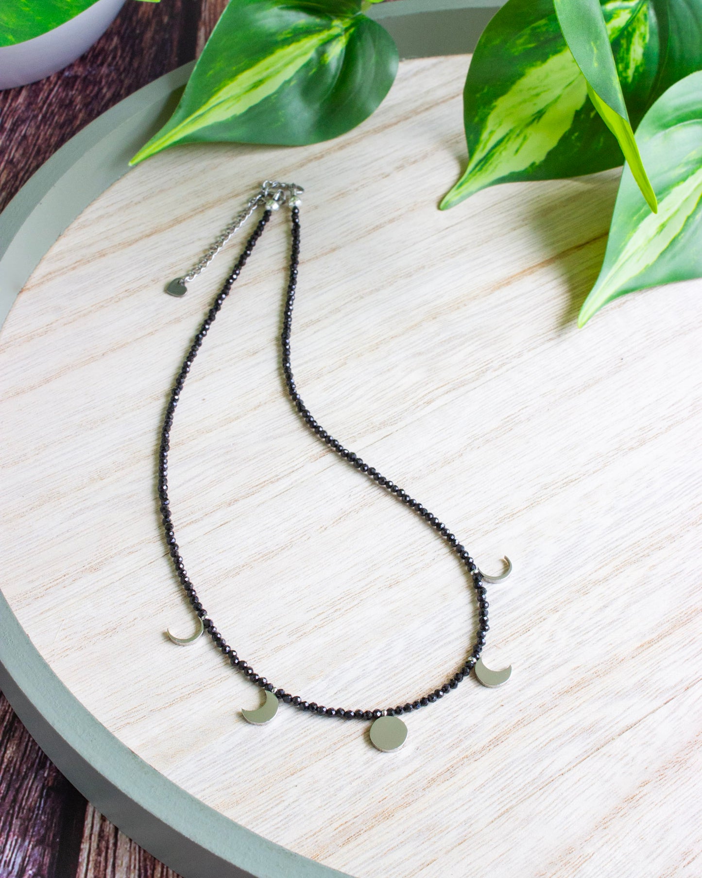 Kette Mondphase | Spinell | Silber | Edelstahl | KP018