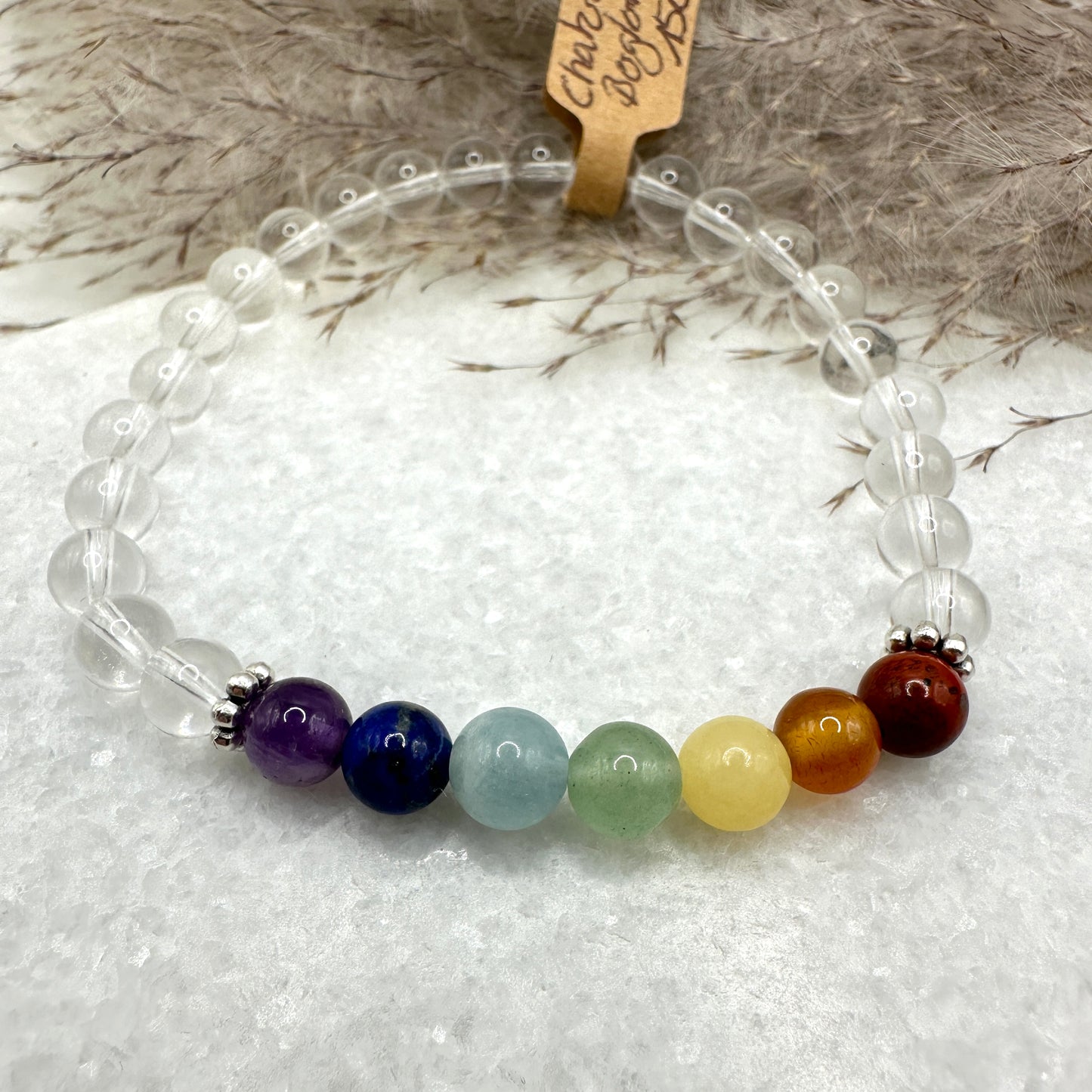 Chakra Armband mit Bergkristall (AE024)
