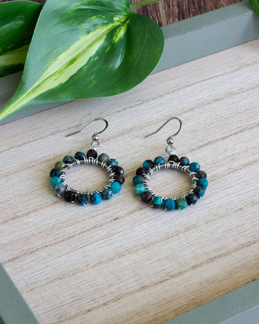 Ohrhänger | Chrysokoll | Silber | Edelstahl | OS053