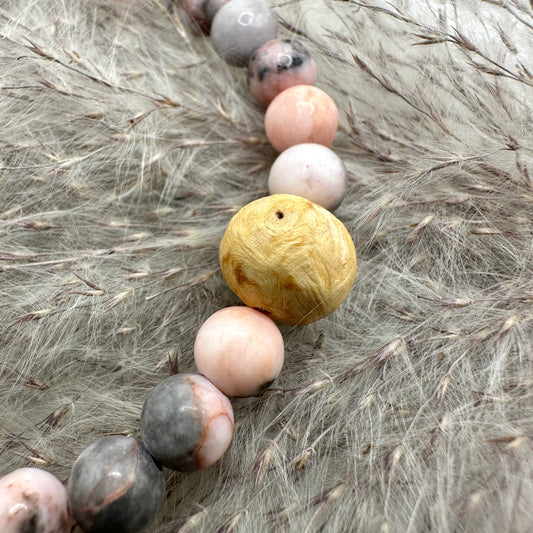 Baumperlen-Armband mit Pink Jasper (AE011)