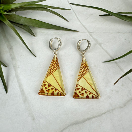 Bernstein Ohrringe Dreiecke 30BD