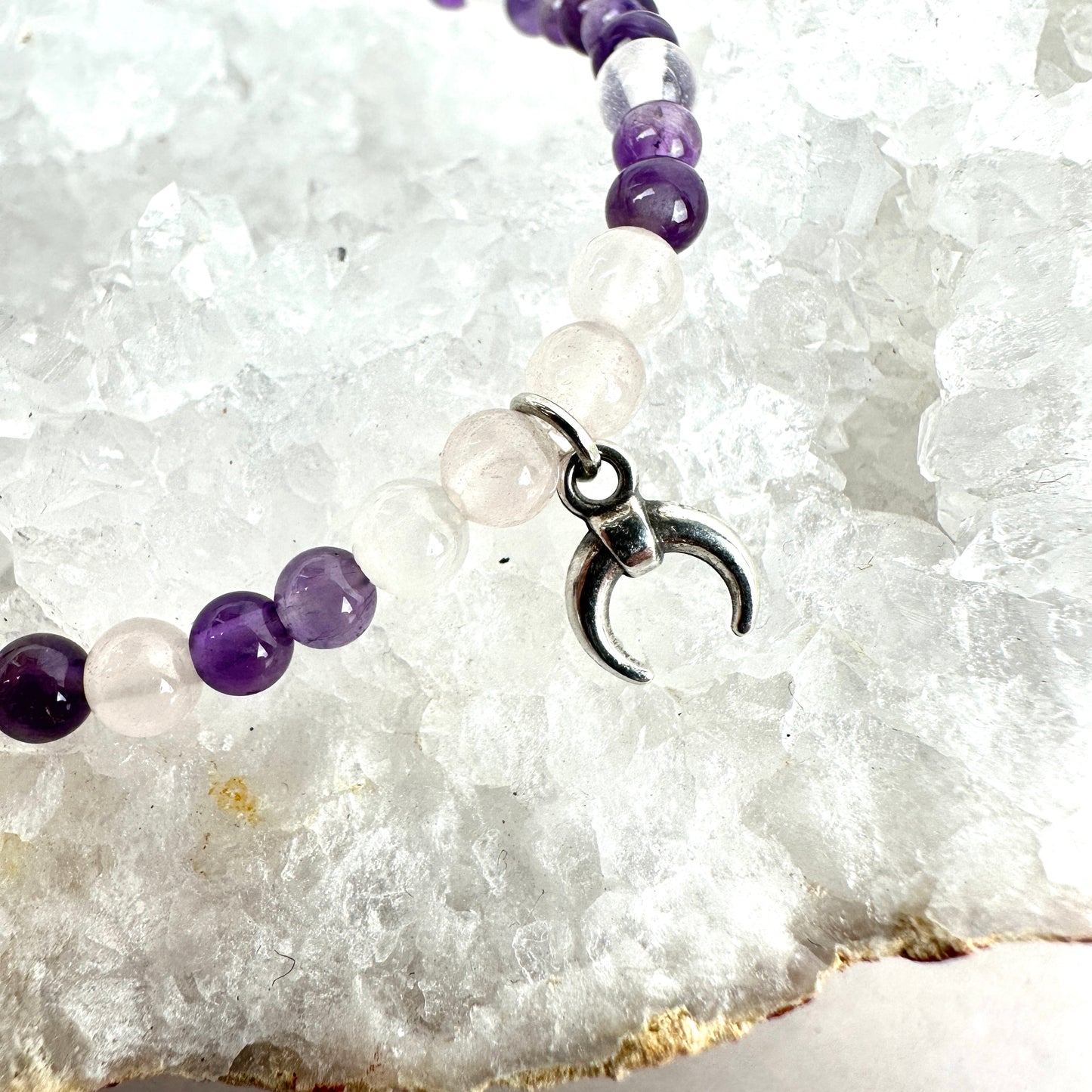 Kristallarmband Amethyst Rosenquarz (AE043)