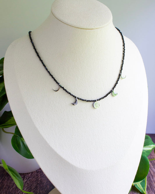 Kette Mondphase | Spinell | Silber | Edelstahl | KP018