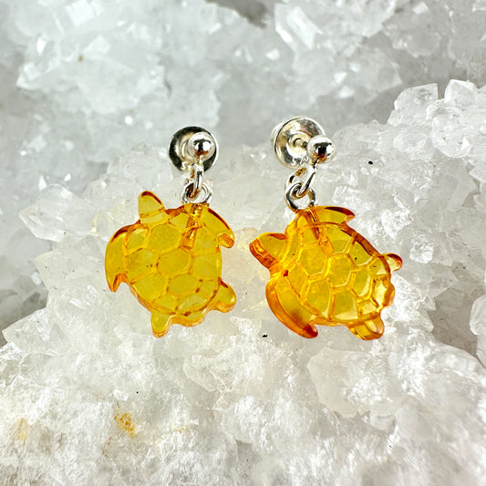 Bernstein Ohrringe Schildkröten hell 12BS