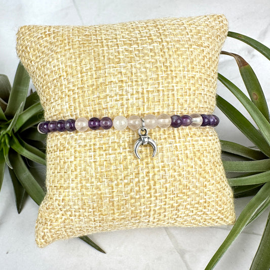 Kristallarmband Amethyst Rosenquarz (AE043)