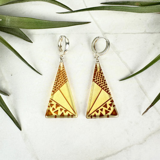 Bernstein Ohrringe Dreiecke 34BD