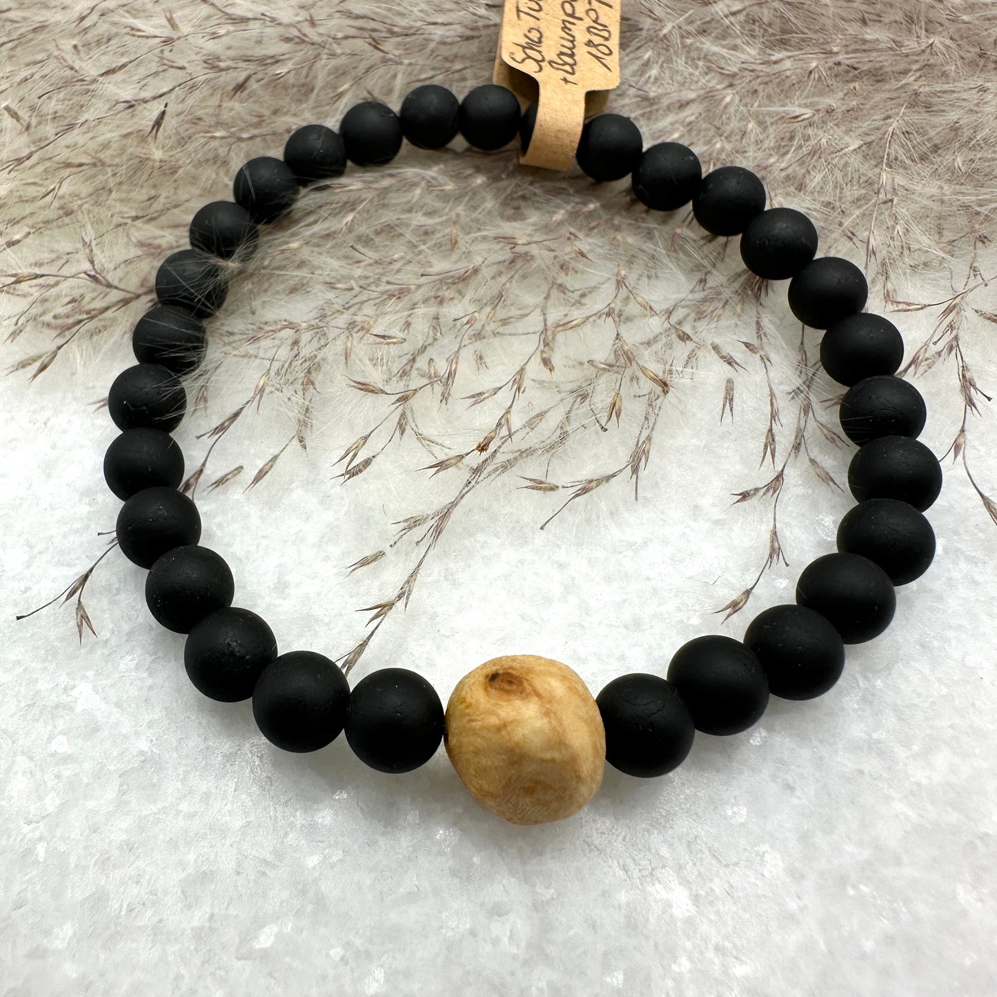 Baumperlen-Armband mit Turmalin (AE009)