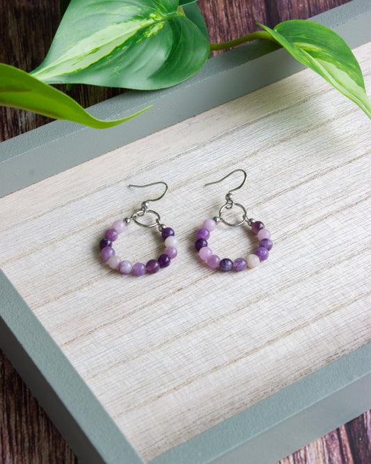 Ohrhänger | Lepidolith | Silber | Edelstahl | OS043