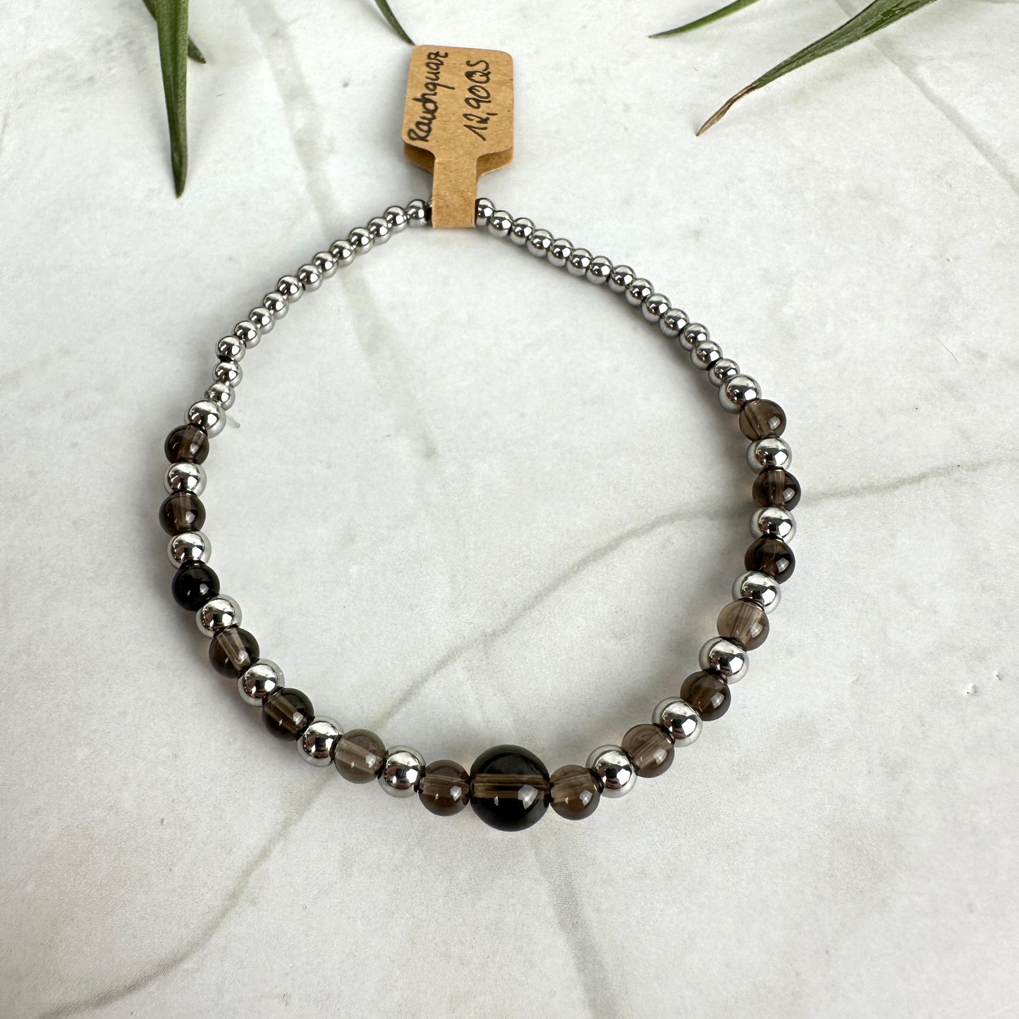Kristallarmband Rauchquarz Silber (AE035)