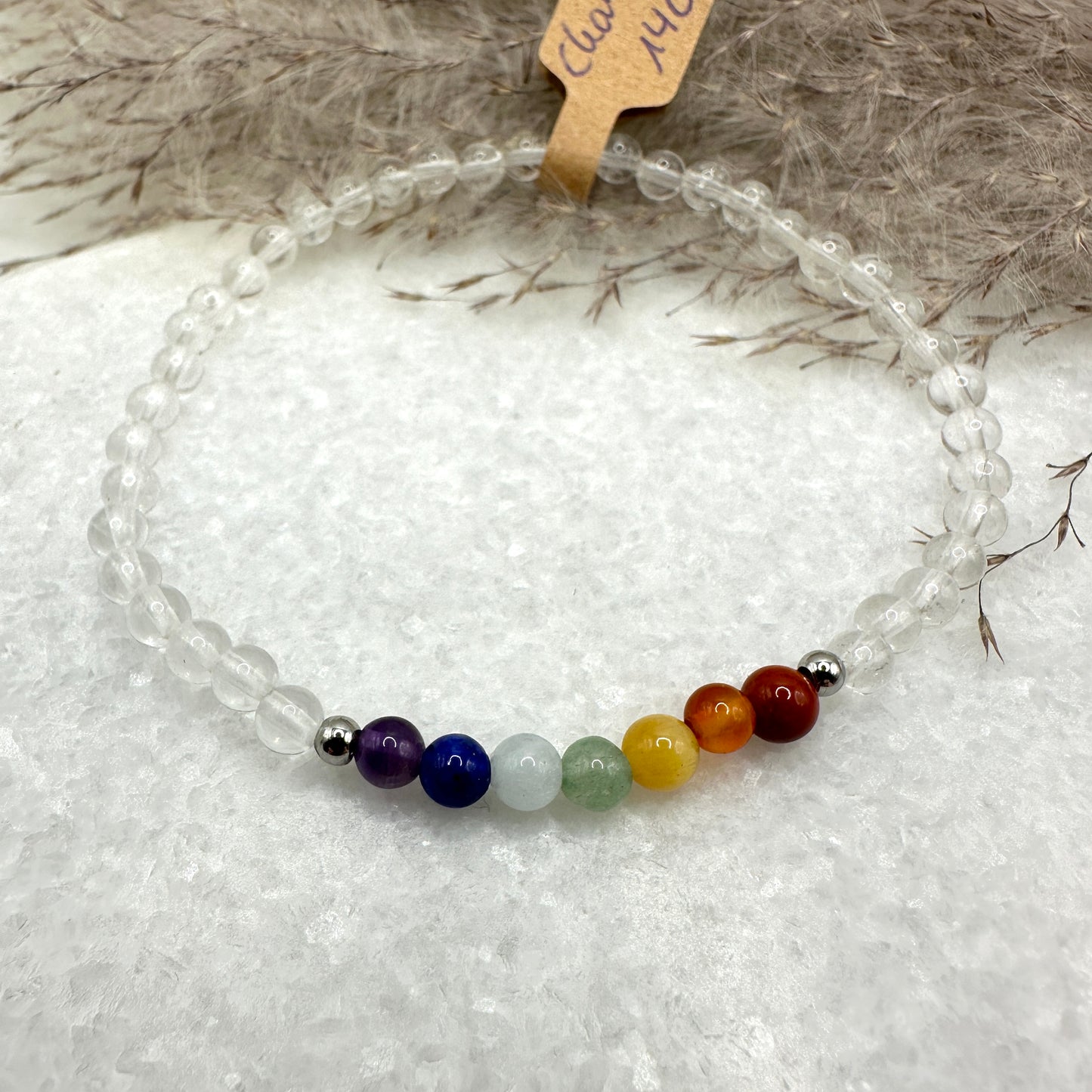 Chakra Armband mit Bergkristall (AE025)