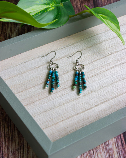 Ohrhänger Boho | Chrysokoll | Silber | Edelstahl | OS040