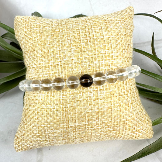 Kristallarmband Bergkristall Rauchquarz (AE064)