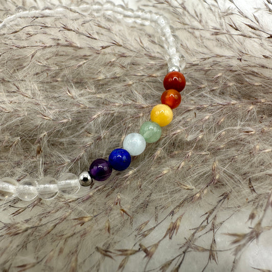Chakra Armband mit Bergkristall (AE025)