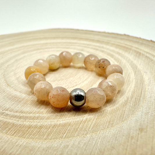 Perlenring Mondstein