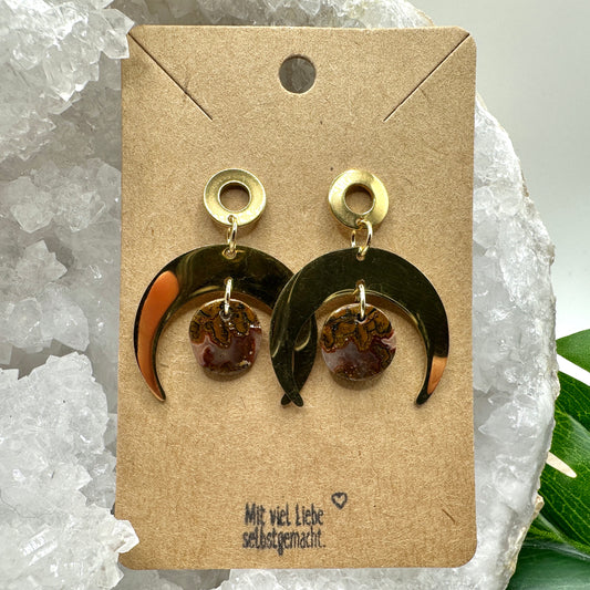 Ohrhänger Marokko-Achat Mond (OS032)