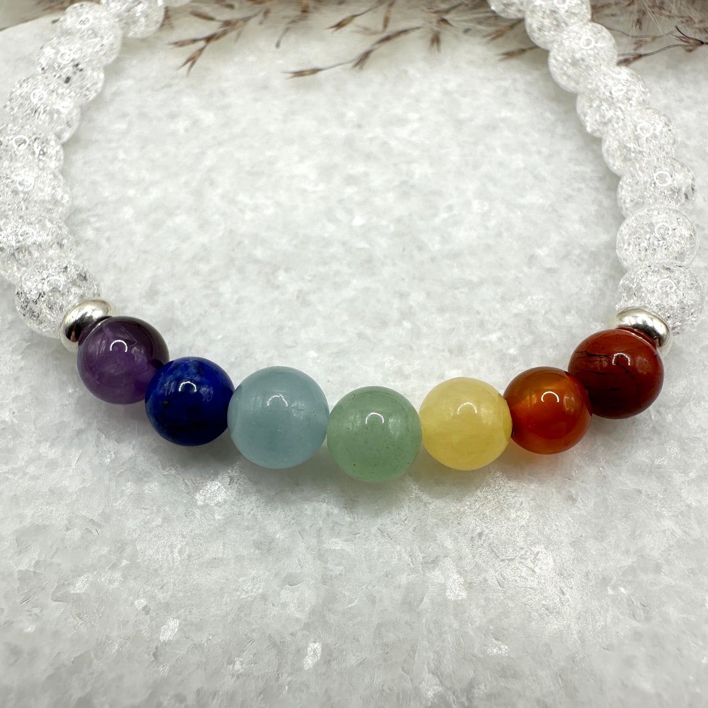 Chakra Armband mit Bergkristall (AE023)