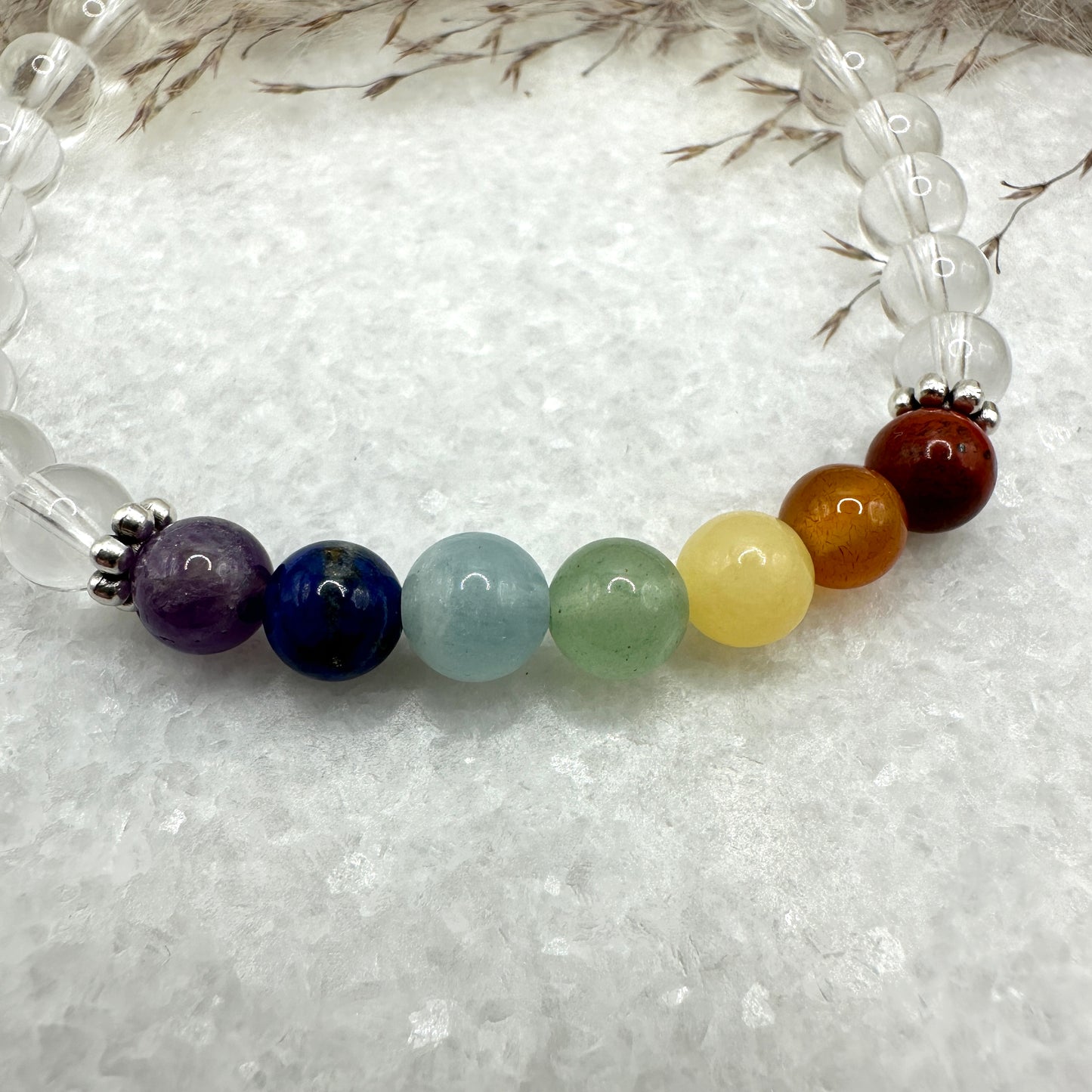 Chakra Armband mit Bergkristall (AE024)