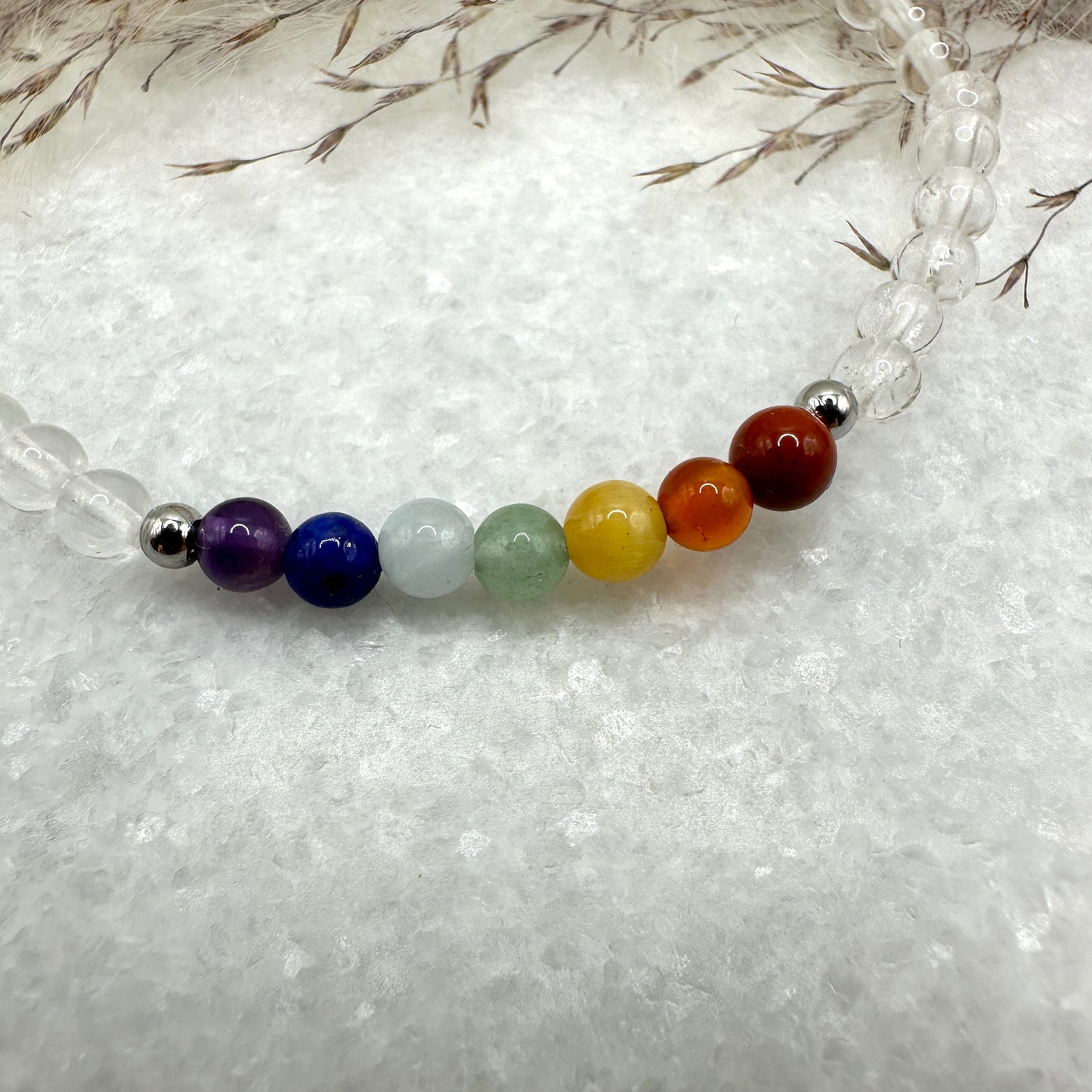 Chakra Armband mit Bergkristall (AE025)