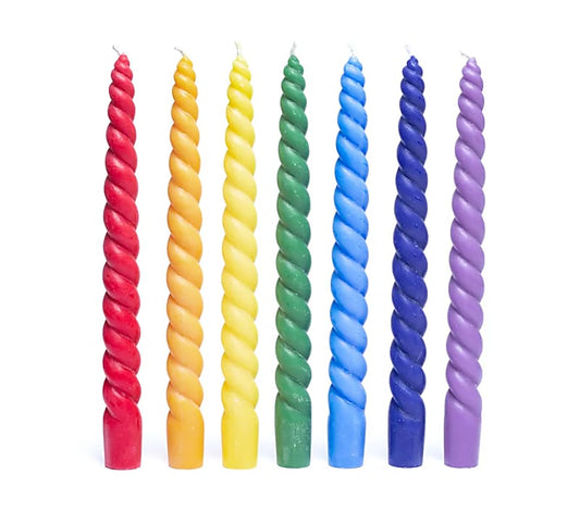 Yogi & Yogini - Gedrehte Tafelkerze Chakra Set