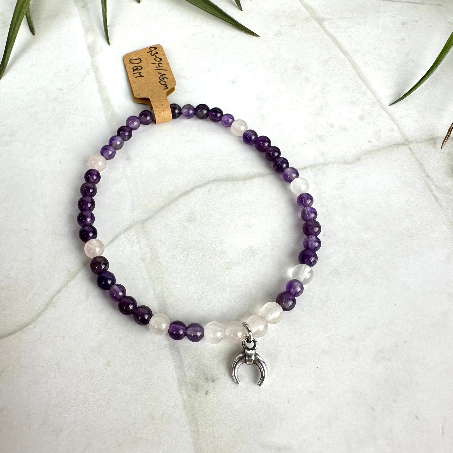 Kristallarmband Amethyst Rosenquarz (AE043)