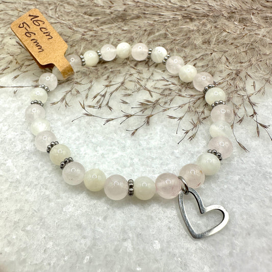 Armband Rosenquarz und Mondstein (AE078)