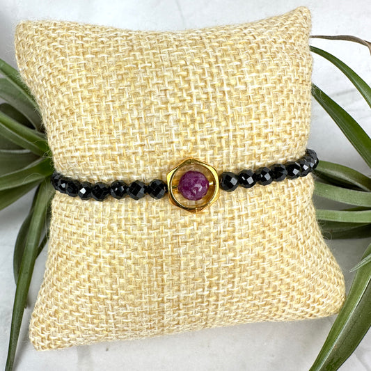 Kristallarmband "Gold Ruby" (AV004)