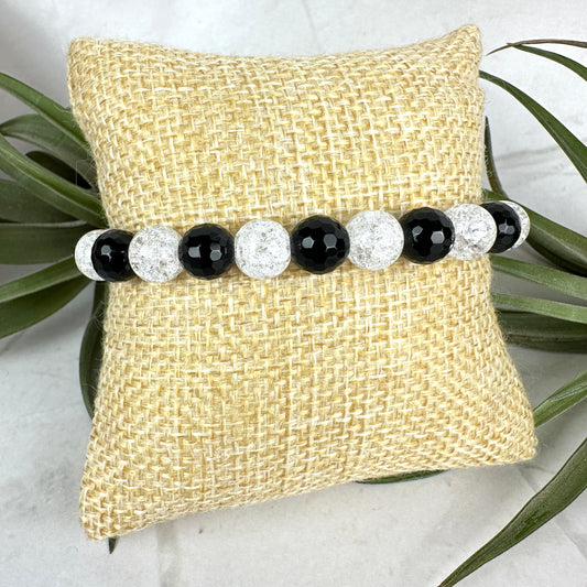 Kristallarmband "Black & White" (AE066)