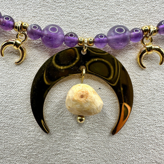 Statement-Kette "Wooden Moon" (KS002)