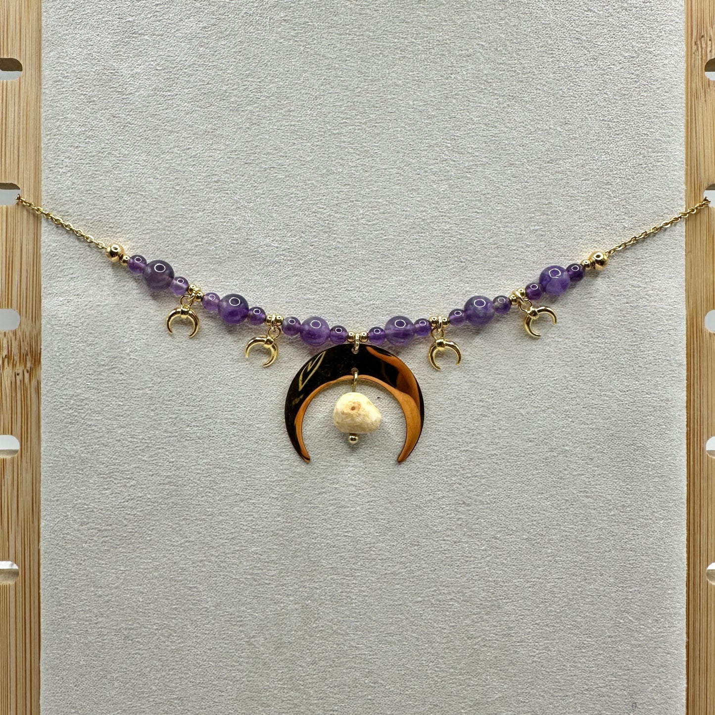 Statement-Kette "Wooden Moon" (KS002)