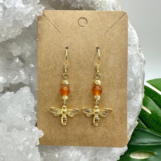 Ohrhänger Biene Karneol (OS031)