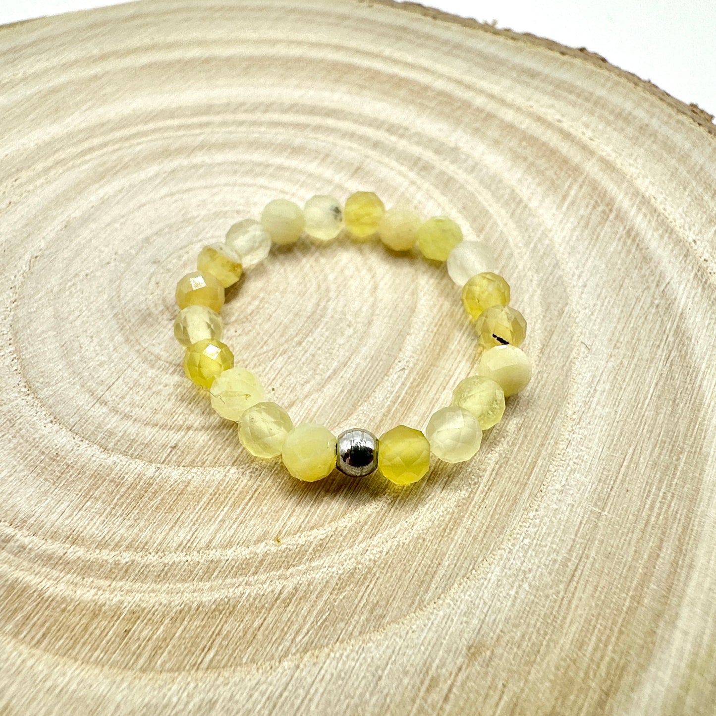 Perlenring Gelber Opal
