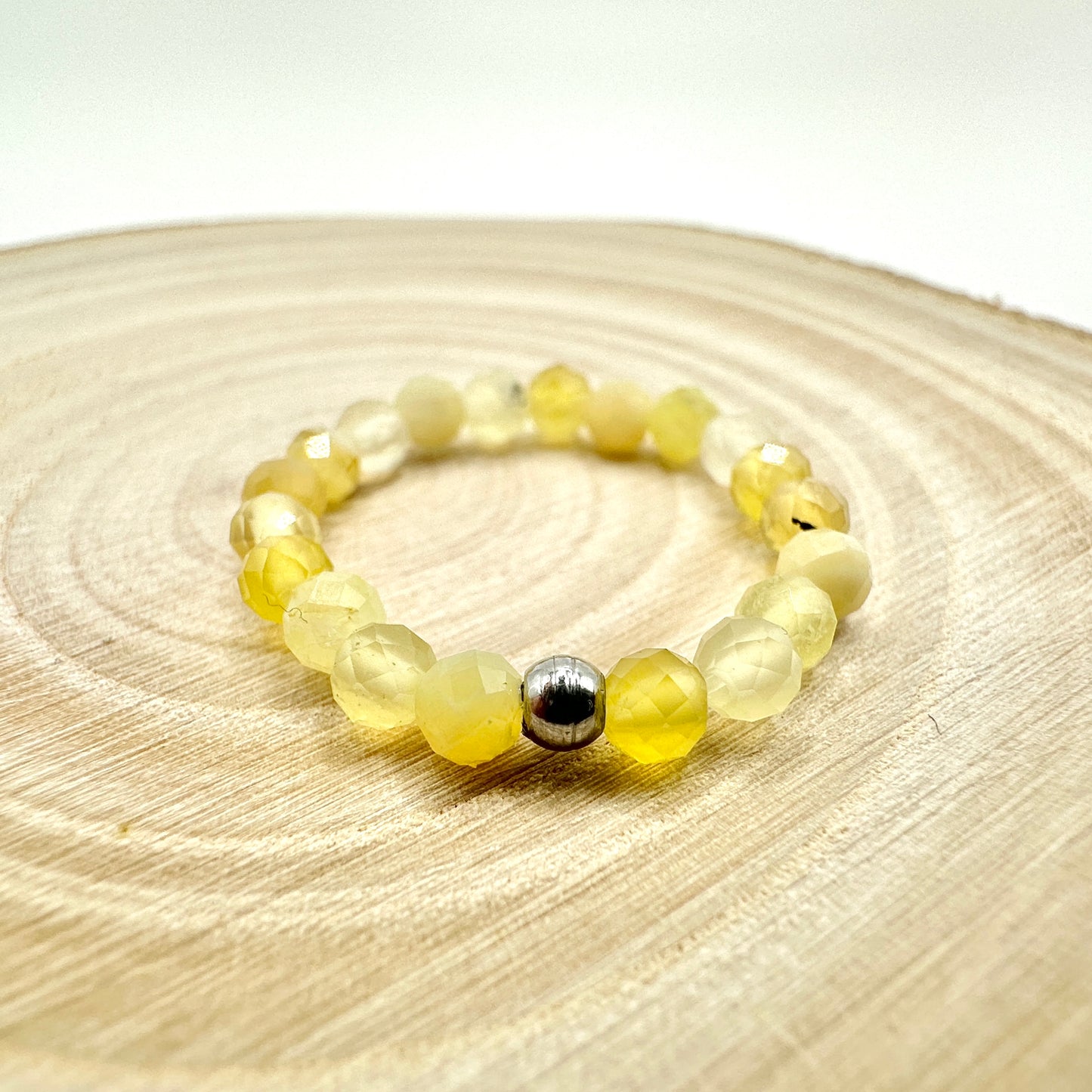 Perlenring Gelber Opal
