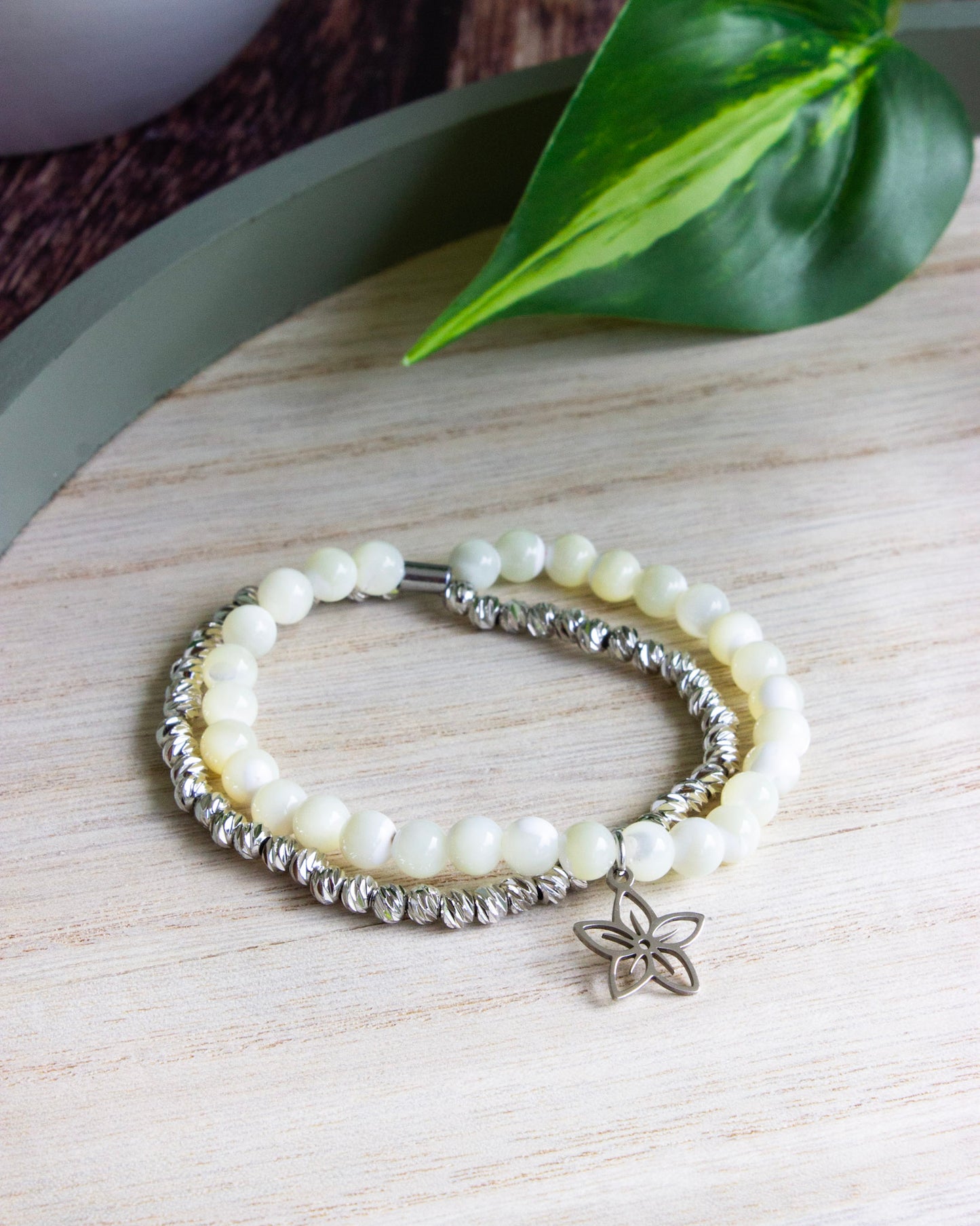 Layering Armband | Perlmutt | Silber | Edelstahl | AE110