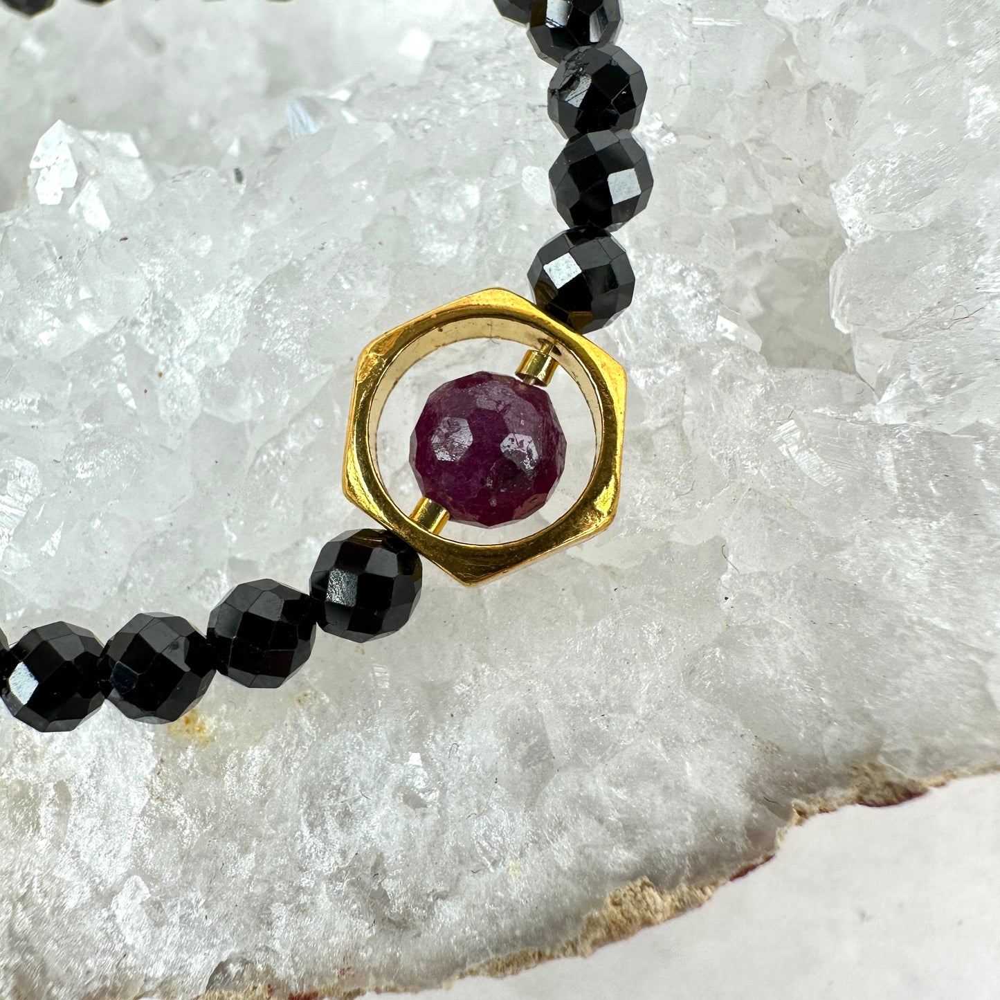 Kristallarmband "Gold Ruby"