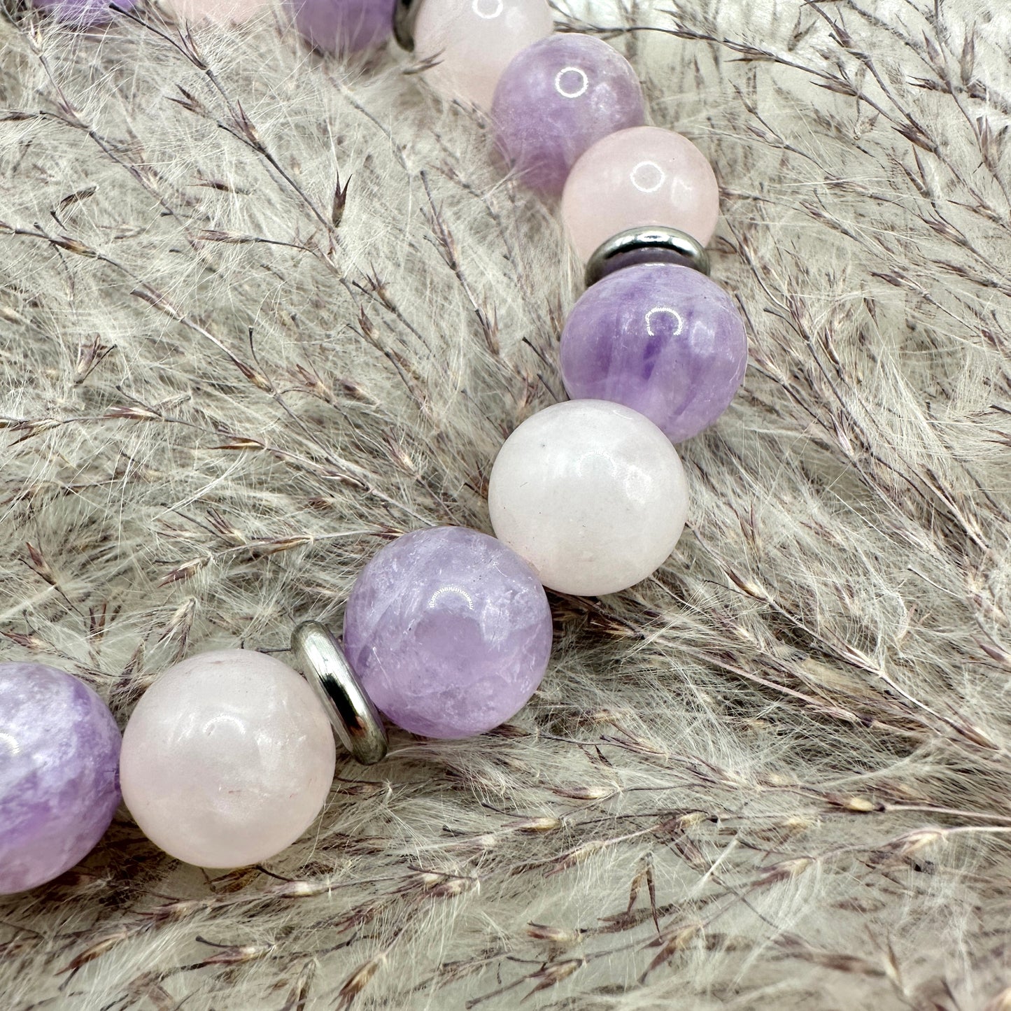 Armband Lavendelamethyst und Rosenquarz (AE067)