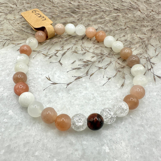 Armband Mondstein/Tigerauge/Bergkristall (AE073)